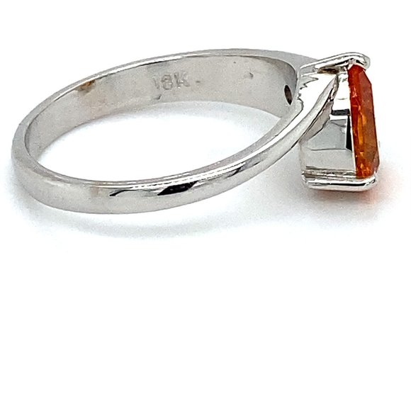 Mandarin Spessartine 1.50ct Diamond 18K Gold Ring - Picture 4 of 7